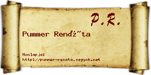 Pummer Renáta névjegykártya
