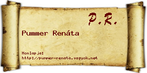 Pummer Renáta névjegykártya
